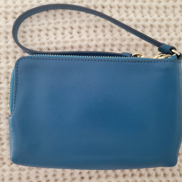 Coach Leather Wristlet Green/Blue - Picture 2 of 4